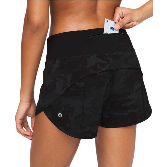 Lululemon Speed Up Short Long Mid Rise *4" Incognito Camo Multi Grey / Black - Picture 3 of 8